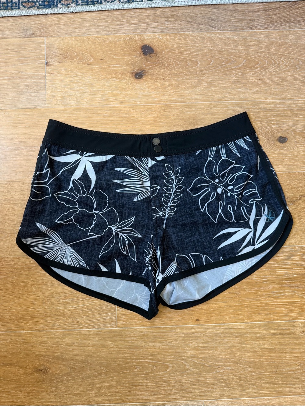 Carve Designs Women’s Black Floral Active Swim Shorts